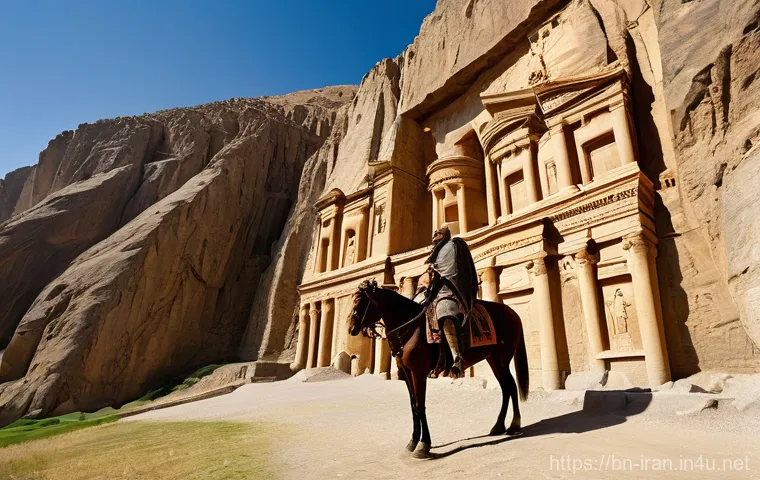 이란의 아케메네스 왕조 유적 - **Prompt:** "A majestic wide shot capturing the ancient Persian capital of Persepolis at a breathtak...