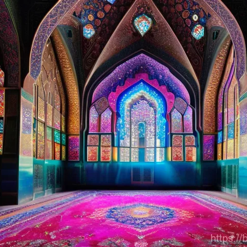 이란 시라즈 핑크 모스크 - **Prompt 1: The Kaleidoscope of Light**
    "The interior of the Nasir al-Mulk Mosque (Pink Mosque) ...