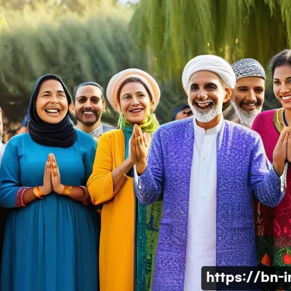 이란 바하이 공동체 - A peaceful and diverse group of Baháʼí community members celebrating Naw-Rúz (Baháʼí New Year) outdo...